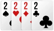 Four of a kind: quad deuces