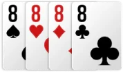 Four of a kind: quad eights